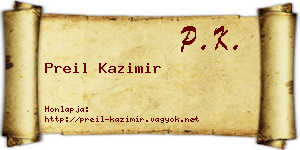 Preil Kazimir névjegykártya
